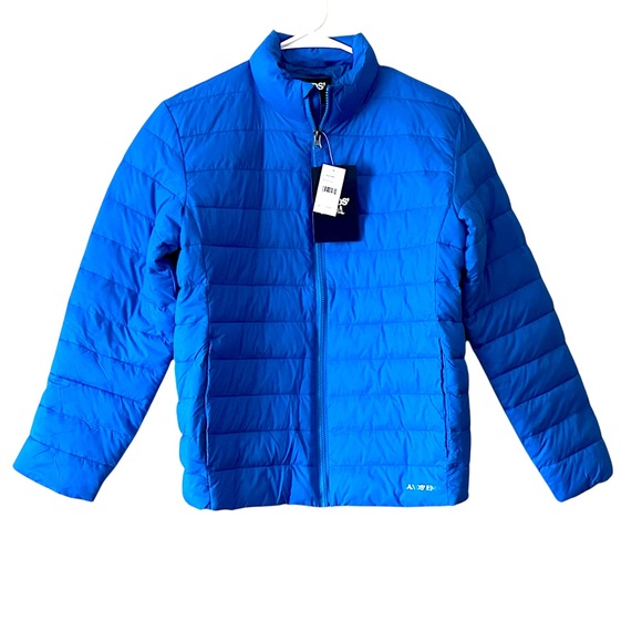 Lands End Boys Jacket Blue Packable Puffer Jacket Size Large